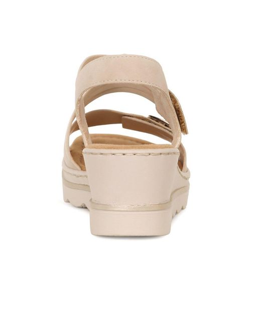 Rieker Metallic Haiti Wedge Heel Sandals