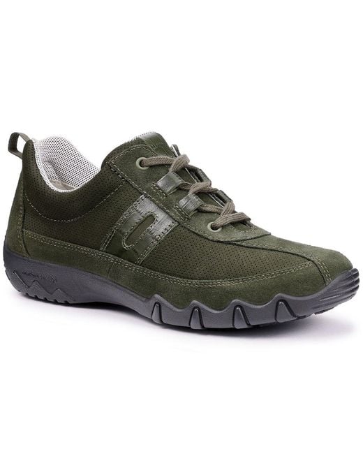 Hotter Green Leanne Ii Wide Trainers Colour: Forest Nubuck