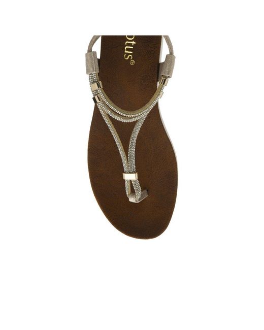 Lotus Metallic Chica Toe Post Sandals
