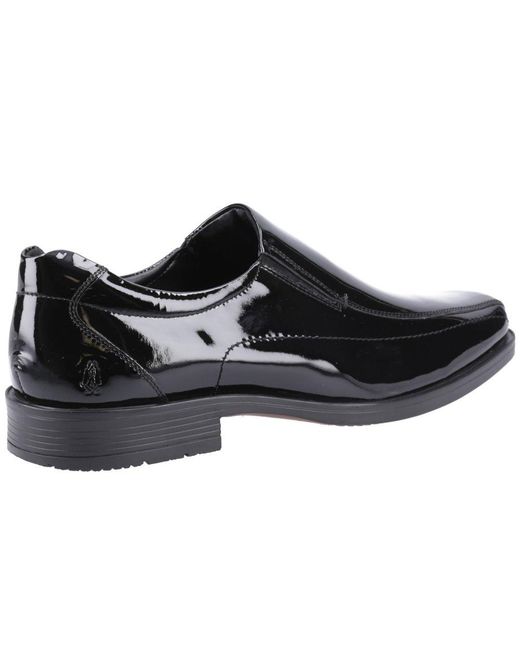 Hush Puppies Black Brody Slip On Patent Shoes for men