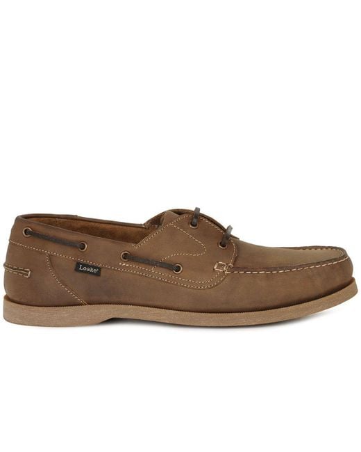 Loake Brown Padstow Boat Shoes for men