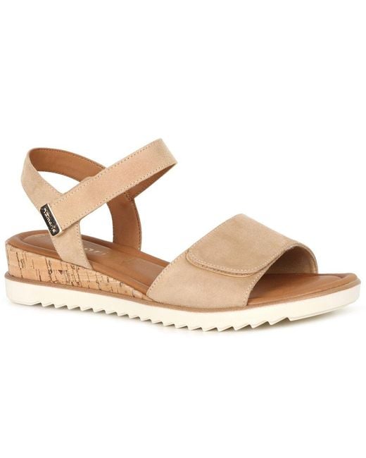 Tamaris Metallic Iris Low Wedge Sandals