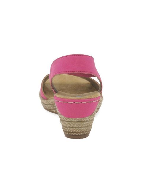 Rieker Pink Alula Wedge Heel Sandals