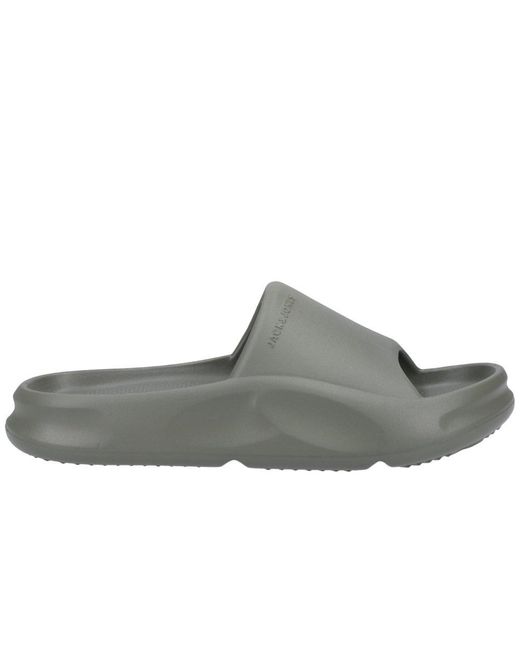 Jack & Jones Gray Status Slider Sandals Size: 7 for men