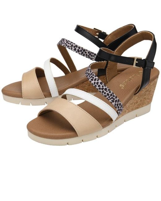 Lotus Metallic Kitty Wedge Sandals