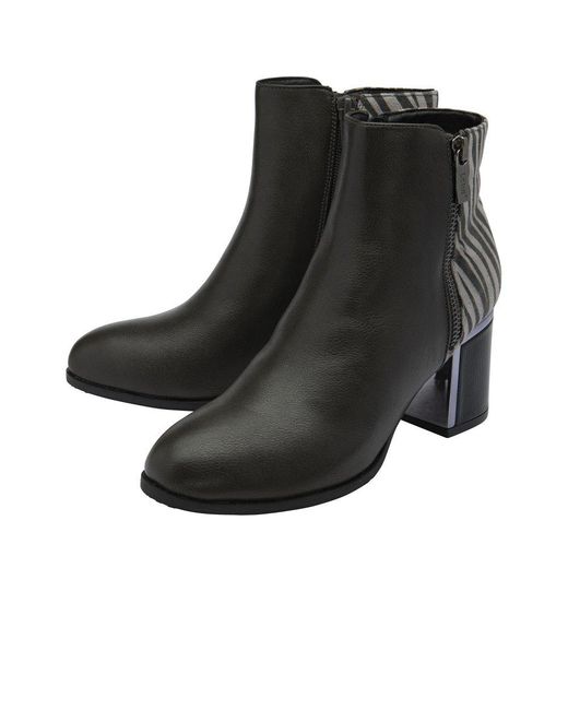 Lotus Black Athens Ankle Boots