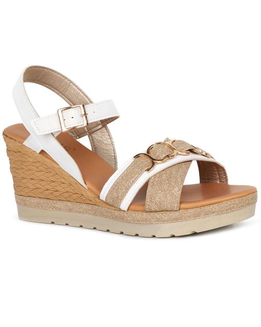 Lotus Metallic Solena Wedge Heel Sandals