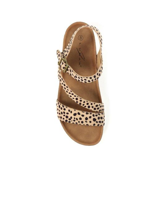 Lunar (GRS) Brown Muster Wedge Sandals