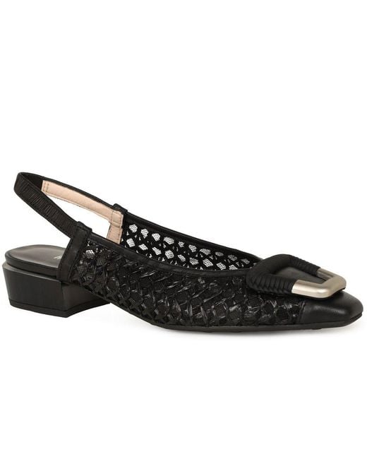Hispanitas Black Azucena Low Heeled Slingbacks