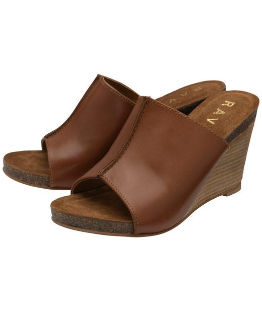 Ravel Brown Corby Wedge Sandals