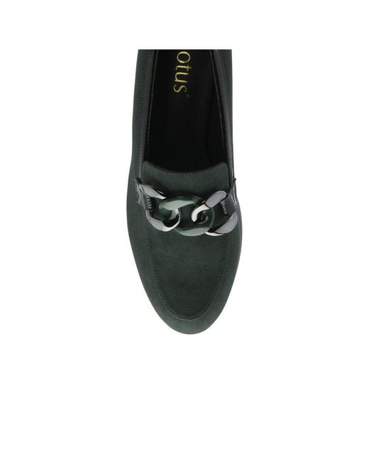 Lotus Black Georgette Wedge Loafers