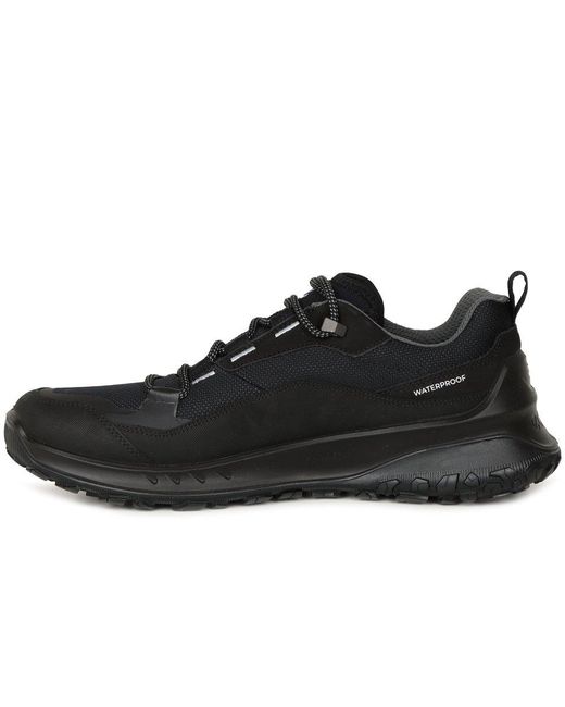 Ecco black leather trainers sale