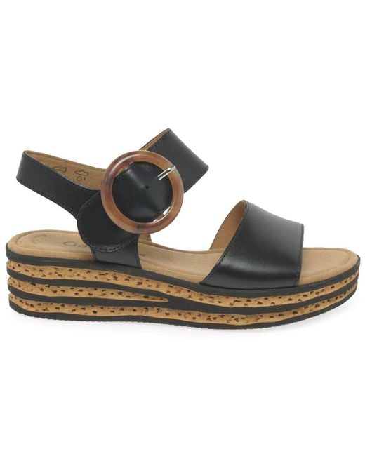 Gabor Black Andre Sandals