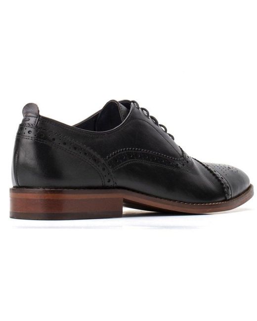 Base London Black Cast Waxy Brogues for men