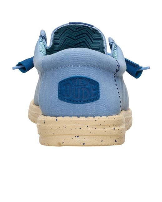 HeyDude Blue Wally Stretch Canvas Shoes for men