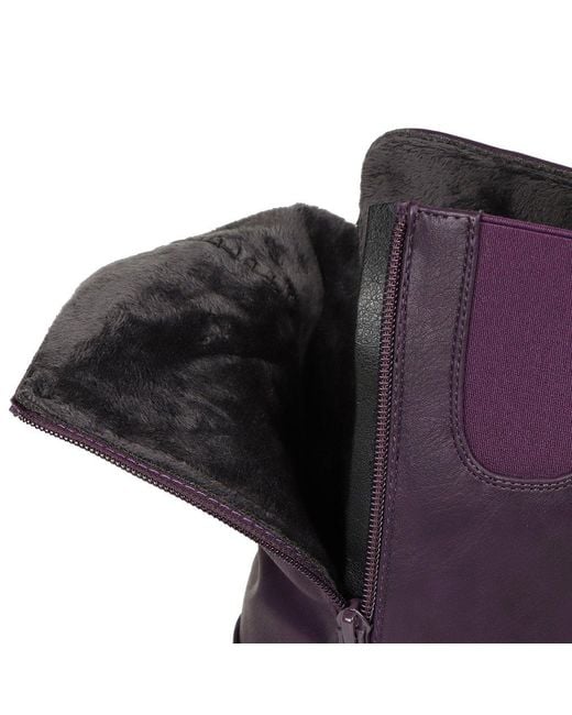 Heavenly Feet Purple Hannah 4 Calf Length Boots