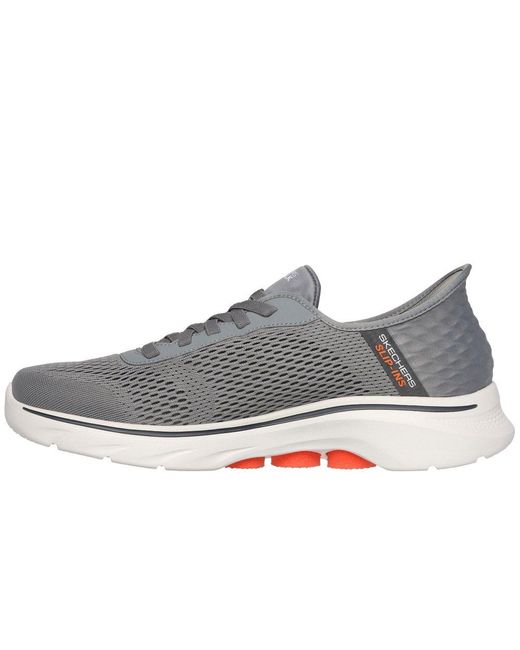 Skechers Gray Go Walk 7 Free Hand Trainers Size: 6 for men