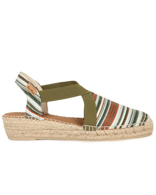 Toni Pons Blue Vinaros Low Wedge Sandals Colour: Multi Stripe