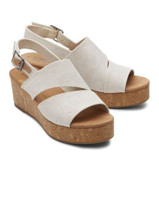 TOMS White Claudine Wedge Sandals