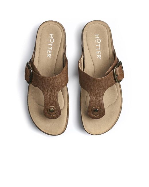 Hotter Brown Resort Toe Post Sandals