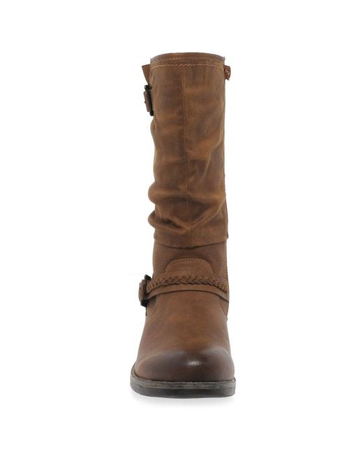 Rieker Brown Estella Calf Length Slouch Boots