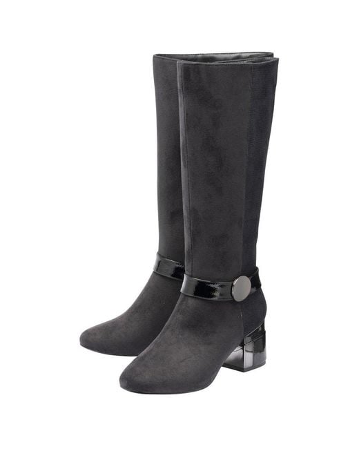 Lotus Black Solia Knee High Boots