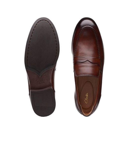 Clarks brown loafers store mens