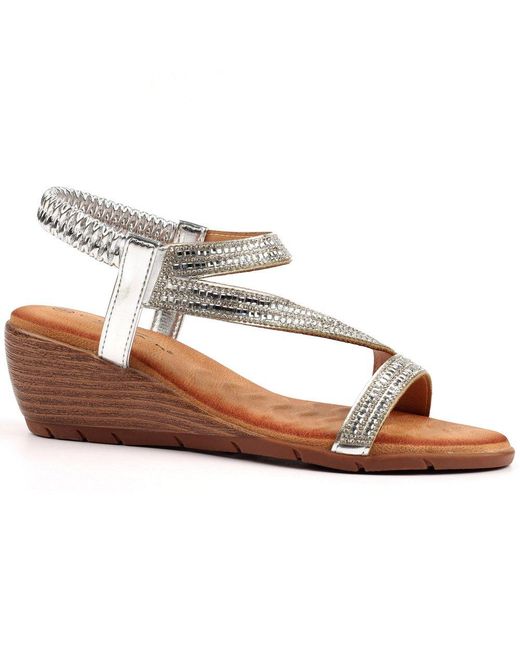 Lunar (GRS) Metallic Darci Wedge Sandals