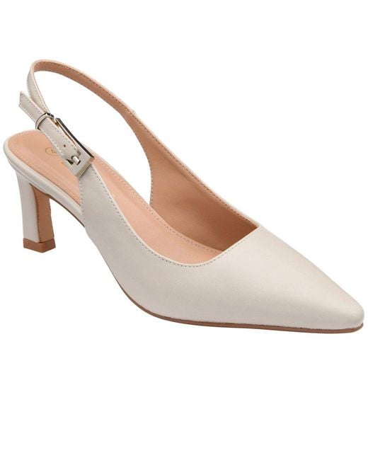 Lotus White Sharon Slingback Court Shoes