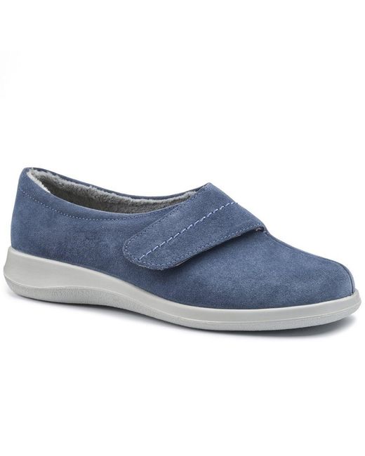 Hotter Blue Wrap Slippers