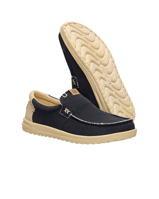 HeyDude Blue Mikka Braided Slip On Shoes for men