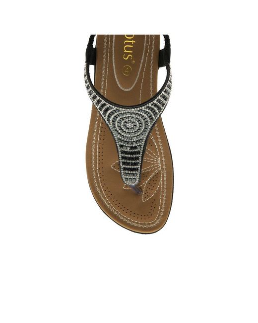 Lotus Metallic Aura Toe Post Sandals