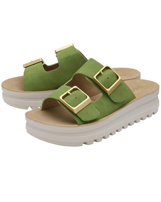 Lotus Green Volos Flatform Sandals