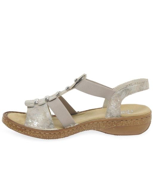 Rieker Metallic Trim Sling Back Sandals