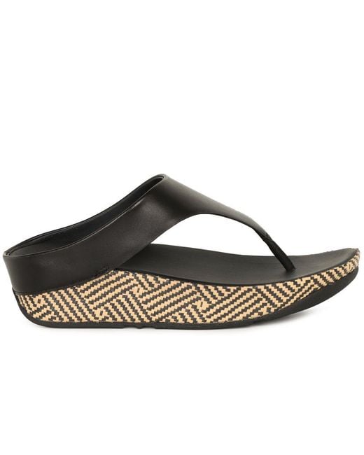 Fitflop Black Lulu Lux Graphic Weave Sandals