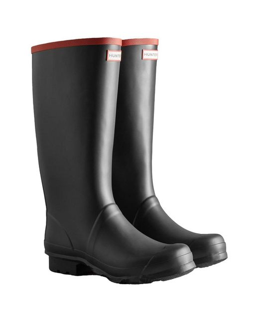 Hunter Black Argyll Full Knee Wellingtons