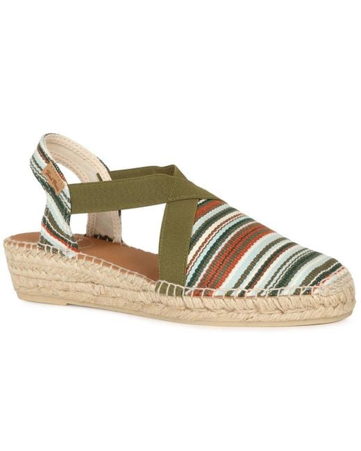 Toni Pons Blue Vinaros Low Wedge Sandals Colour: Multi Stripe
