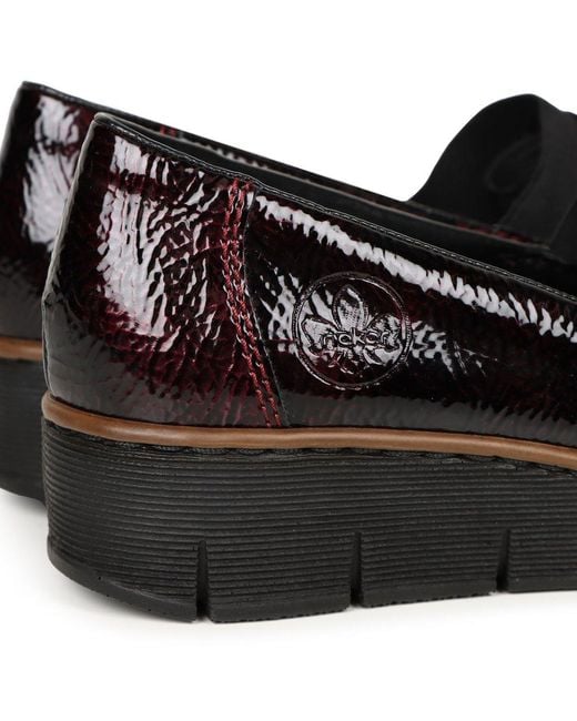 Rieker Black Gleam Tassel Loafers