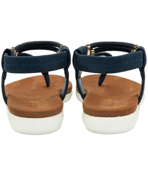 Lotus Blue Chica Toe Post Sandals