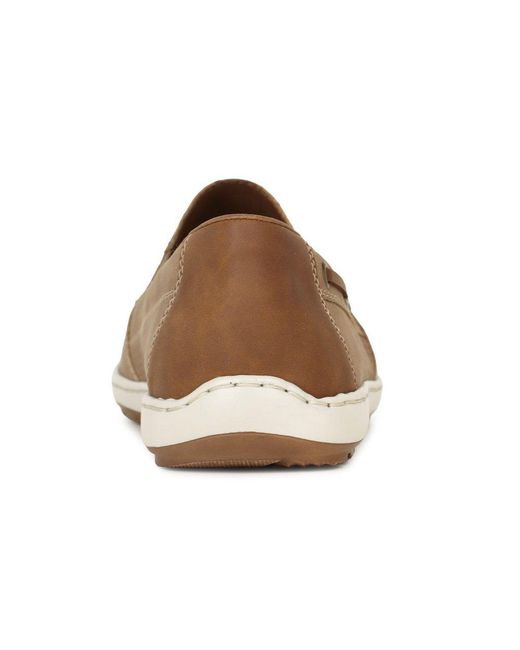 Rieker Brown Mariner Slip On Boat Shoes Colour: 64 Fango for men