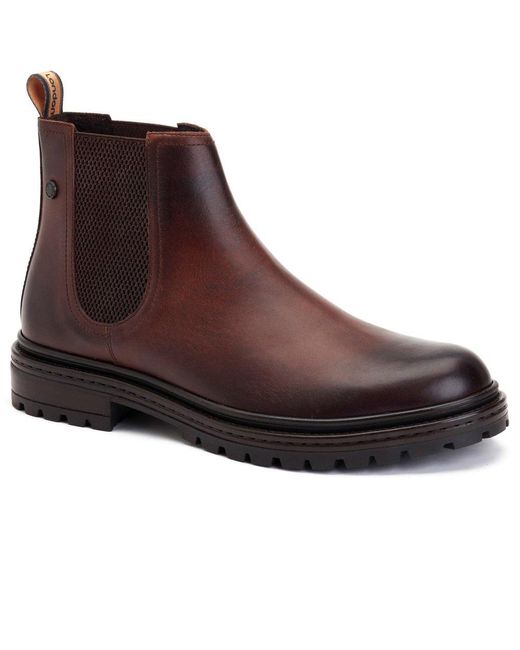 Base London Brown Walsh Chelsea Boots Leather for men