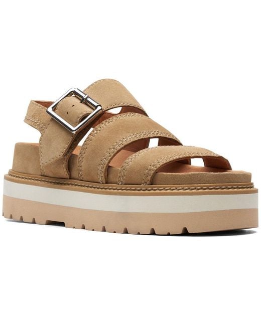 Clarks Brown Orianna Over Flatform Sandals