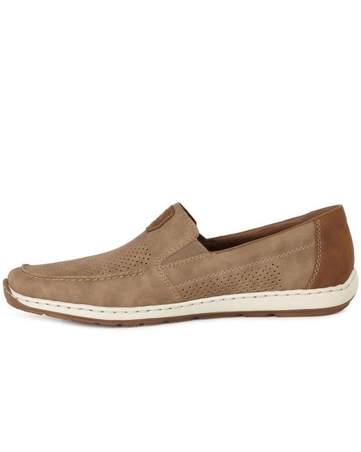 Rieker Brown Mariner Slip On Boat Shoes Colour: 64 Fango for men