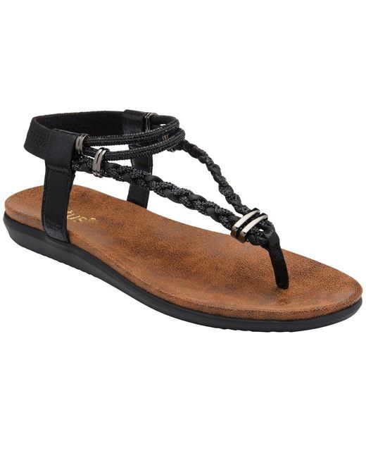 Lotus Black Sol Toe Post Sandals