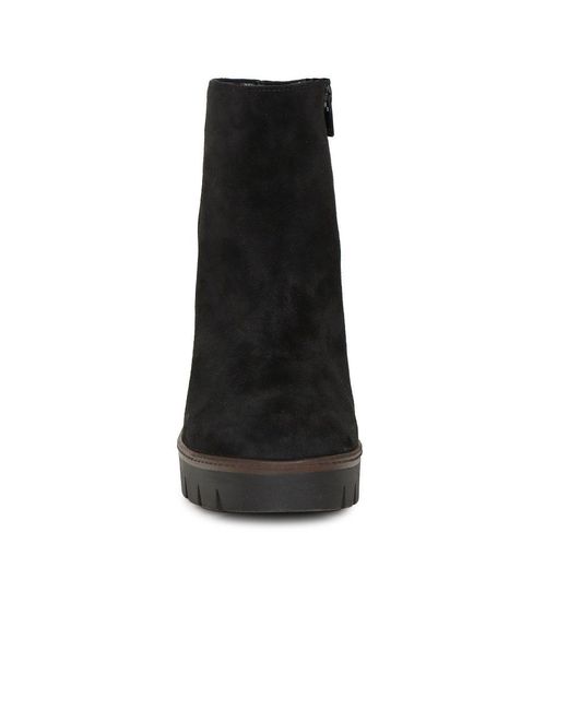 Gabor Black Utopia Wedge Heel Ankle Boots