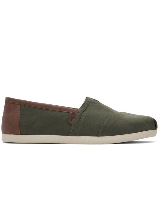 TOMS Green Alpargata Classic Slip On Shoes for men