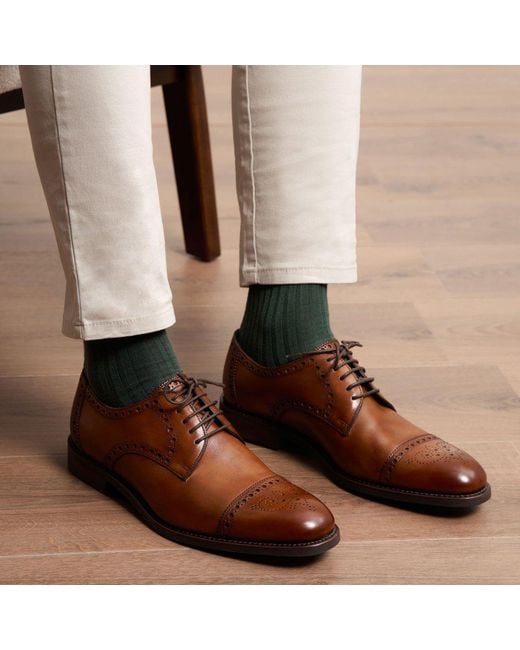 Loake Brown Roger Semi Brogues for men