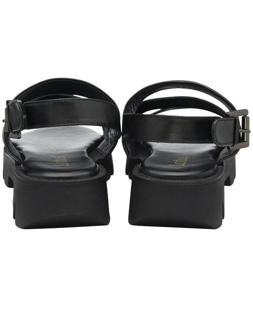 Lotus Black Xena Flatform Sandals
