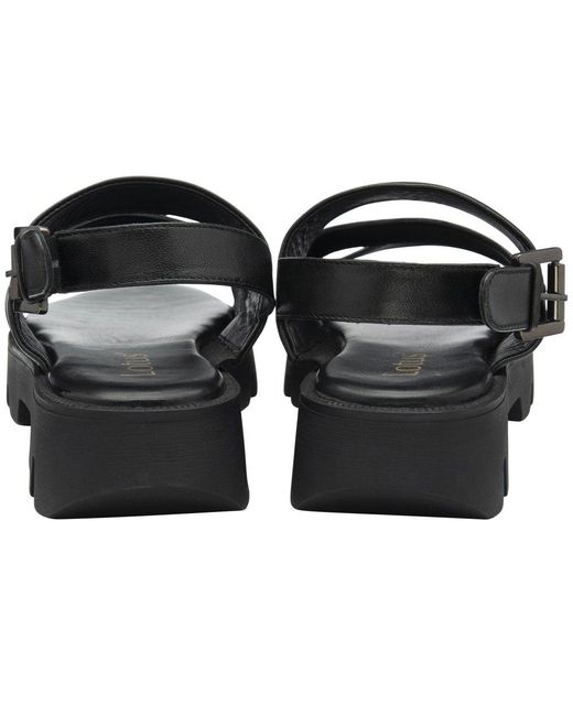 Lotus Black Xena Flatform Sandals