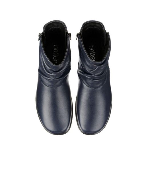 Hotter Blue Whisper Ankle Boots